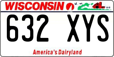 WI license plate 632XYS