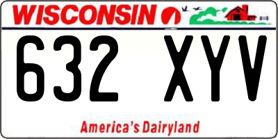 WI license plate 632XYV