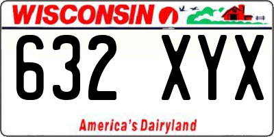 WI license plate 632XYX