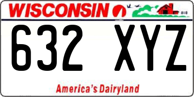 WI license plate 632XYZ