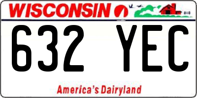 WI license plate 632YEC