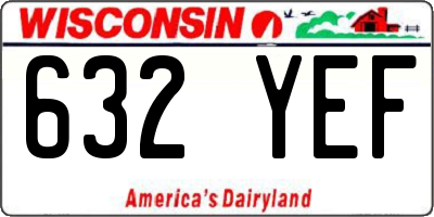 WI license plate 632YEF
