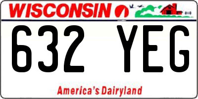 WI license plate 632YEG