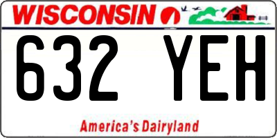 WI license plate 632YEH