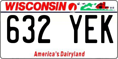 WI license plate 632YEK