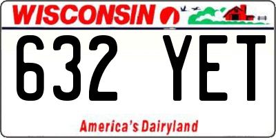 WI license plate 632YET