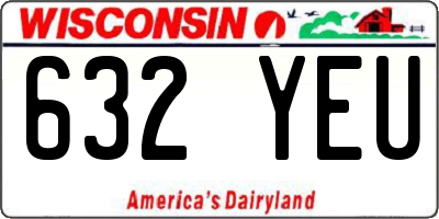 WI license plate 632YEU