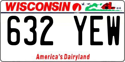 WI license plate 632YEW