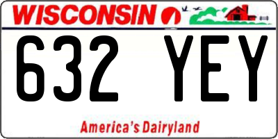 WI license plate 632YEY