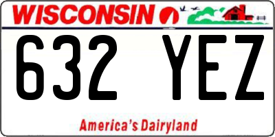 WI license plate 632YEZ