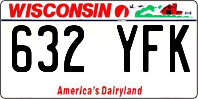 WI license plate 632YFK