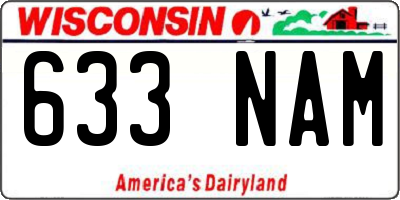 WI license plate 633NAM