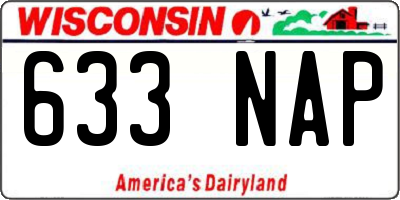 WI license plate 633NAP