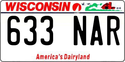 WI license plate 633NAR