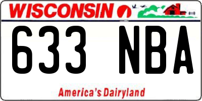 WI license plate 633NBA