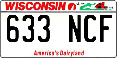 WI license plate 633NCF
