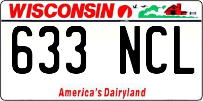 WI license plate 633NCL