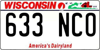 WI license plate 633NCO
