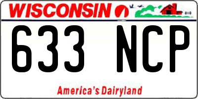 WI license plate 633NCP