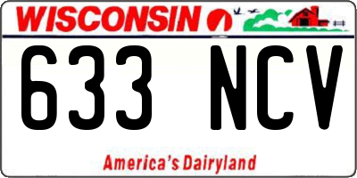 WI license plate 633NCV