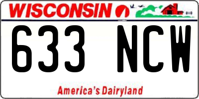 WI license plate 633NCW
