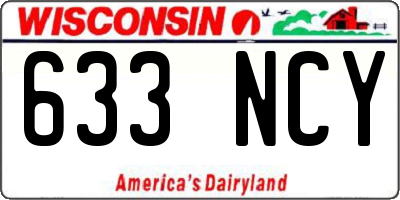 WI license plate 633NCY
