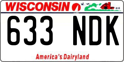 WI license plate 633NDK