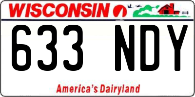 WI license plate 633NDY