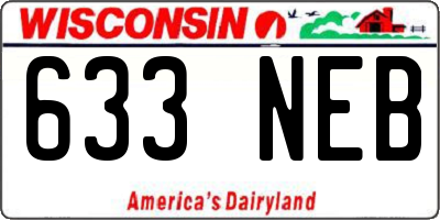 WI license plate 633NEB