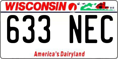 WI license plate 633NEC