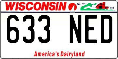 WI license plate 633NED