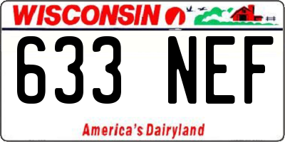 WI license plate 633NEF