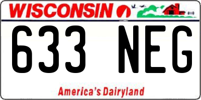 WI license plate 633NEG