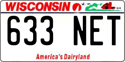 WI license plate 633NET