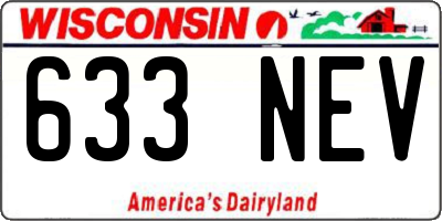 WI license plate 633NEV