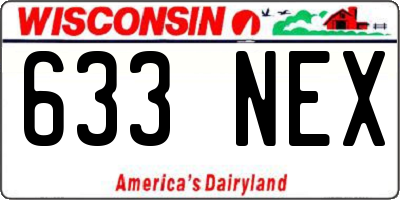 WI license plate 633NEX