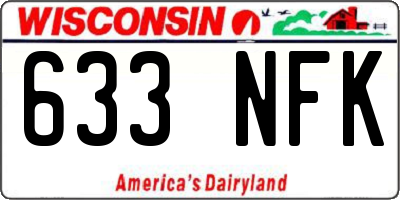 WI license plate 633NFK