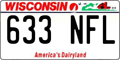 WI license plate 633NFL