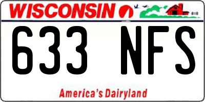 WI license plate 633NFS