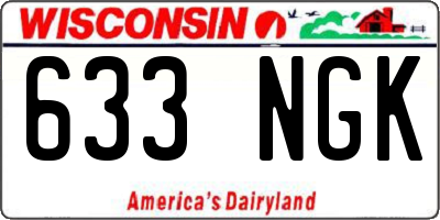 WI license plate 633NGK