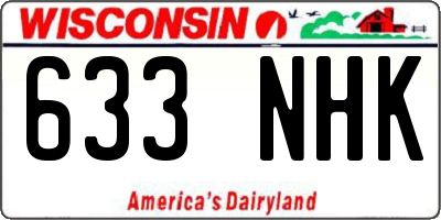 WI license plate 633NHK