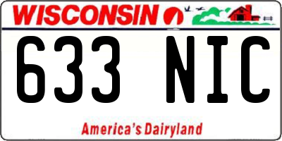 WI license plate 633NIC