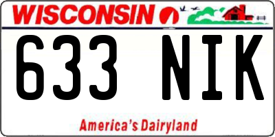 WI license plate 633NIK