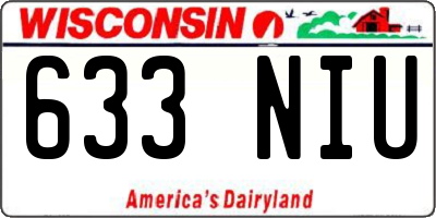 WI license plate 633NIU