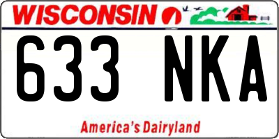 WI license plate 633NKA