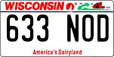 WI license plate 633NOD