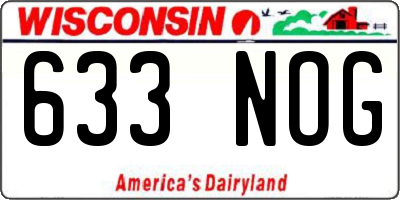 WI license plate 633NOG