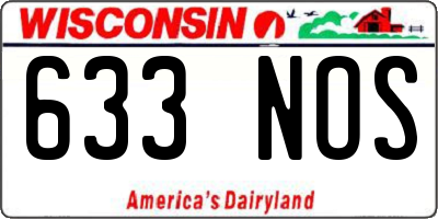 WI license plate 633NOS