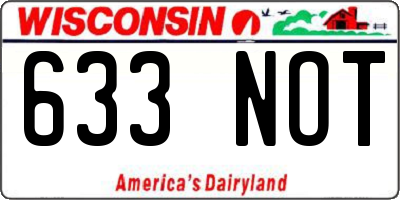 WI license plate 633NOT