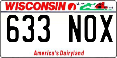 WI license plate 633NOX